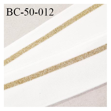 Bord-Côte 50 mm bord cote jersey maille synthétique couleur naturel et doré pailleté prix à la pièce