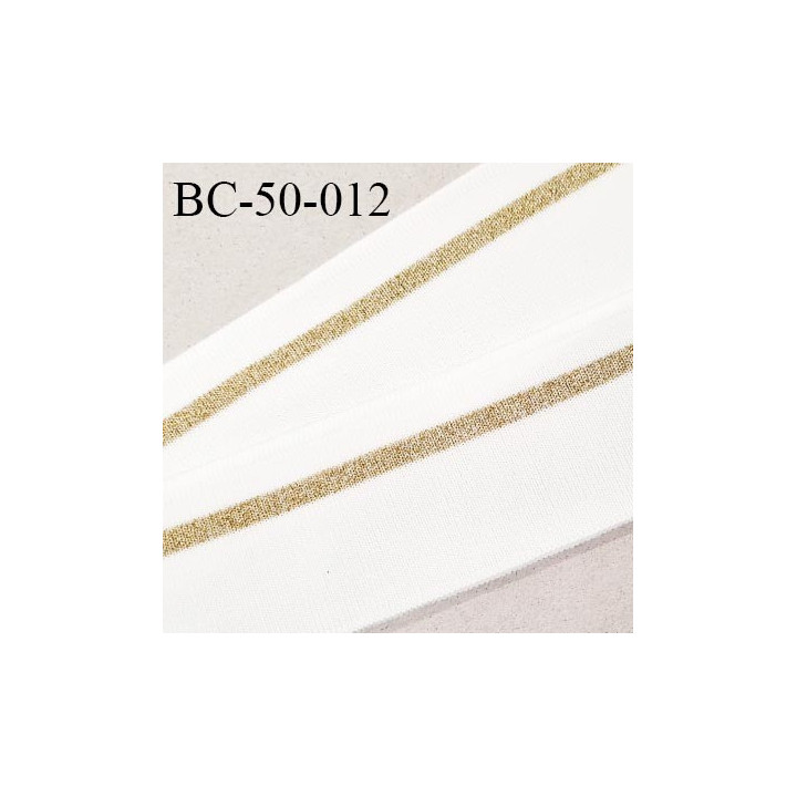 Bord-Côte 50 mm bord cote jersey maille synthétique couleur naturel et doré pailleté prix à la pièce
