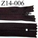 fermeture éclair longueur 14 cm couleur marron non séparable largeur 2.5 centimètres zip métal largeur 4 mm