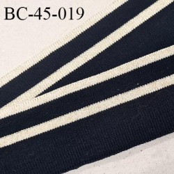 Bord-Côte 45 mm bord cote jersey maille synthétique couleur bleu marine et doré pailleté prix à la pièce
