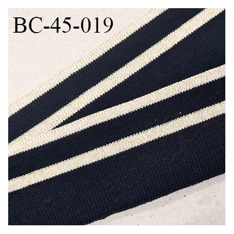 Bord-Côte 45 mm bord cote jersey maille synthétique couleur bleu marine et doré pailleté prix à la pièce