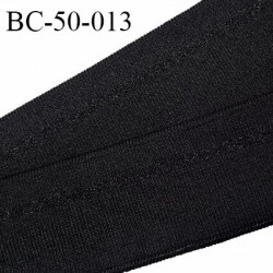 Bord-Côte 50 mm bord cote jersey maille synthétique couleur noir avec bande noire pailletée prix à la pièce