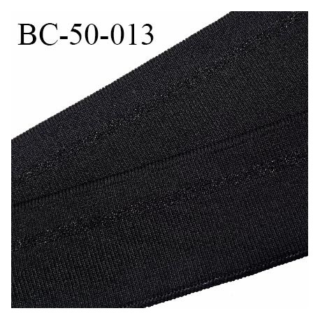 Bord-Côte 50 mm bord cote jersey maille synthétique couleur noir avec bande noire pailletée prix à la pièce