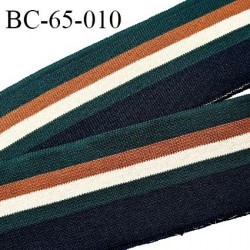 Bord-Côte 65 mm bord cote jersey maille synthétique couleur bleu marine vert marron et doré pailleté prix à la pièce