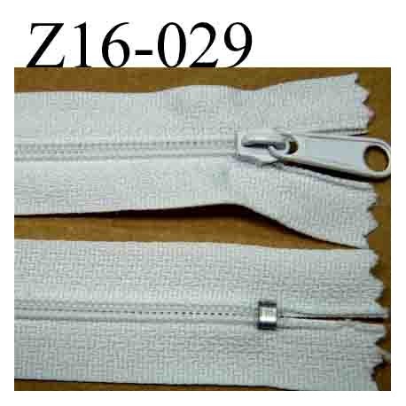 fermeture éclair longueur 16 cm couleur blanc non séparable largeur 2.5 cm zip glissière nylon largeur du zip 4 mm