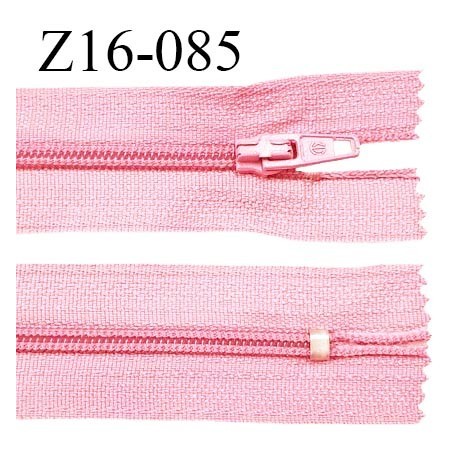 Fermeture zip 16 cm non séparable couleur rose zip glissière nylon prix à l'unité
