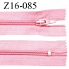 Fermeture zip 16 cm non séparable couleur rose zip glissière nylon prix à l'unité