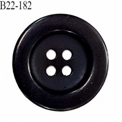 Bouton 22 mm en pvc couleur noir brillant 4 trous diamètre 22 mm épaisseur 4 mm prix à l'unité