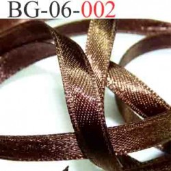 biais galon ruban couleur marron bronse brillant lumineux double face très solide largeur 6 mm vendu au mètre 