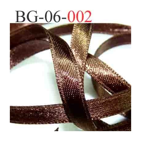 biais galon ruban couleur marron bronse brillant lumineux double face très solide largeur 6 mm vendu au mètres 