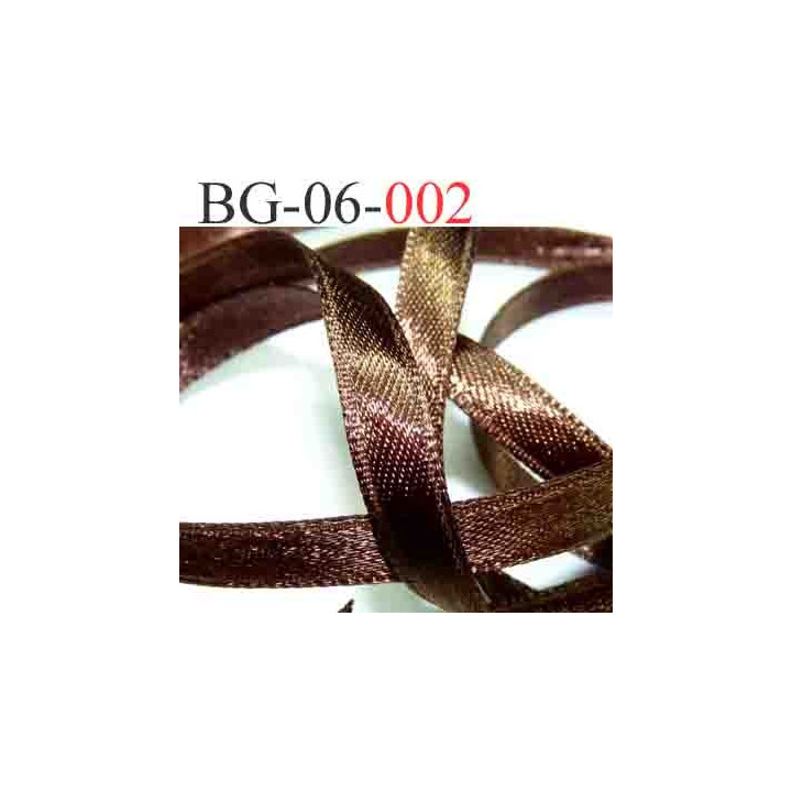 biais galon ruban couleur marron bronse brillant lumineux double face très solide largeur 6 mm vendu au mètre 