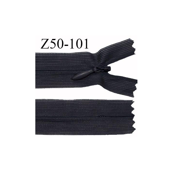 Fermeture zip 50 cm non séparable couleur anthracite zip glissière nylon invisible prix à l'unité