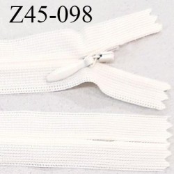 Fermeture zip 45 cm non séparable couleur blanc zip glissière nylon invisible prix à l'unité