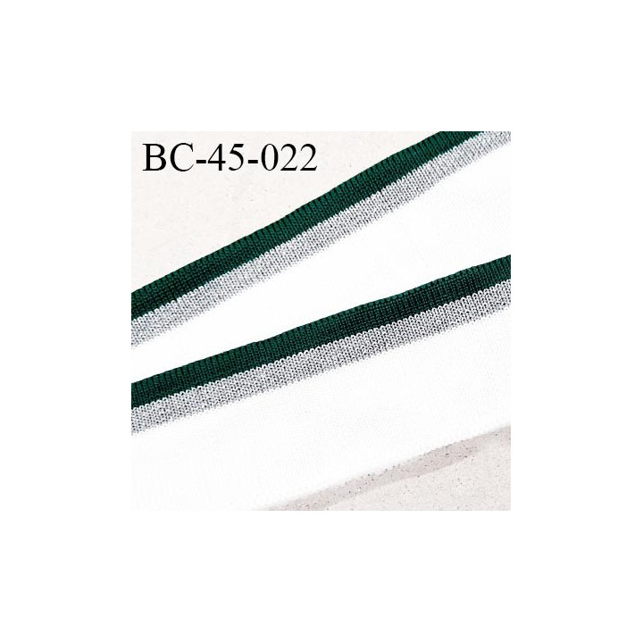 Bord-Côte 45 mm bord cote jersey maille synthétique couleur naturel vert et argenté prix à la pièce