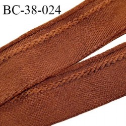 Bord-Côte 38 mm bord cote jersey maille synthétique couleur marron largeur 3.8 cm longueur 100 cm prix à la pièce
