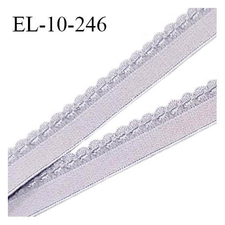 Elastique picot 10 mm lingerie couleur gris de lin ou lavande largeur 10 mm haut de gamme prix au mètre