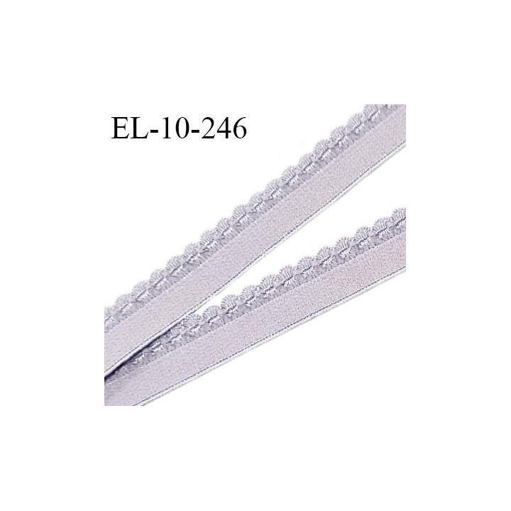 Elastique picot 10 mm lingerie couleur gris de lin ou lavande largeur 10 mm haut de gamme prix au mètre