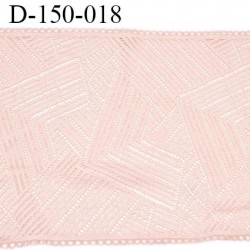 Dentelle broderie 16 cm haut de gamme extensible largeur 16 cm couleur saumon très douce prix pour un mètre