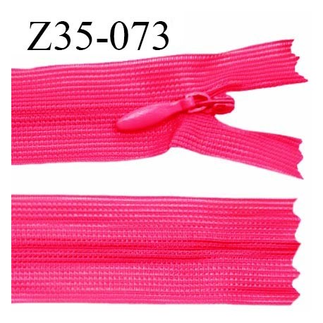 Fermeture zip 35 cm non séparable couleur rose fuchsia zip glissière nylon invisible prix à l'unité