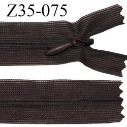 Fermeture zip 35 cm non séparable couleur café zip glissière nylon invisible prix à l'unité