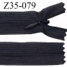 Fermeture zip 35 cm non séparable couleur anthracite zip glissière nylon invisible prix à l'unité