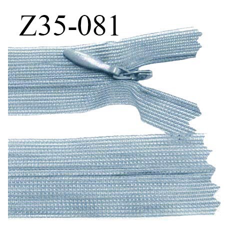 Fermeture zip 35 cm non séparable couleur bleu ciel zip glissière nylon invisible prix à l'unité