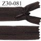 Fermeture zip 30 cm non séparable couleur café largeur 2.5 cm zip nylon invisible longueur 30 cm largeur 5 mm prix à l'unité