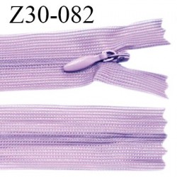 Fermeture zip 30 cm non séparable couleur parme largeur 2.5 cm zip nylon invisible longueur 30 cm largeur 5 mm prix à l'unité