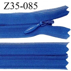 Fermeture zip 35 cm non séparable couleur bleu électrique zip glissière nylon invisible prix à l'unité