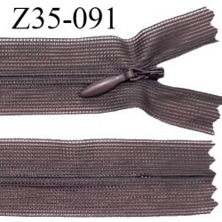 Fermeture zip 35 cm non séparable couleur taupe zip glissière nylon invisible prix à l'unité