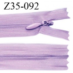 Fermeture zip 35 cm non séparable couleur parme zip glissière nylon invisible prix à l'unité