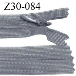 Fermeture zip 30 cm non séparable couleur gris largeur 2.5 cm zip nylon invisible longueur 30 cm largeur 5 mm prix à l'unité