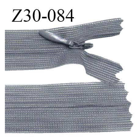 Fermeture zip 30 cm non séparable couleur gris largeur 2.5 cm zip nylon invisible prix à l'unité