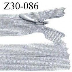 Fermeture zip 30 cm non séparable couleur gris clair largeur 2.5 cm zip nylon invisible prix à l'unité