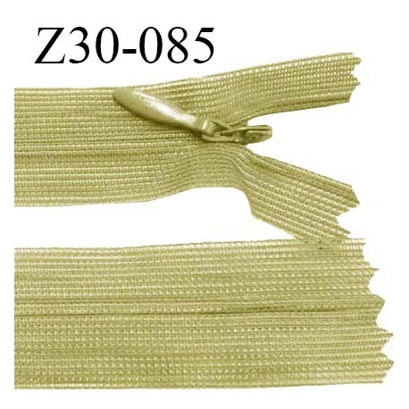Fermeture zip 30 cm non séparable couleur vert caca d'oie largeur 2.5 cm zip nylon invisible prix à l'unité