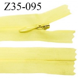 Fermeture zip 35 cm non séparable couleur jaune citron zip glissière nylon invisible prix à l'unité