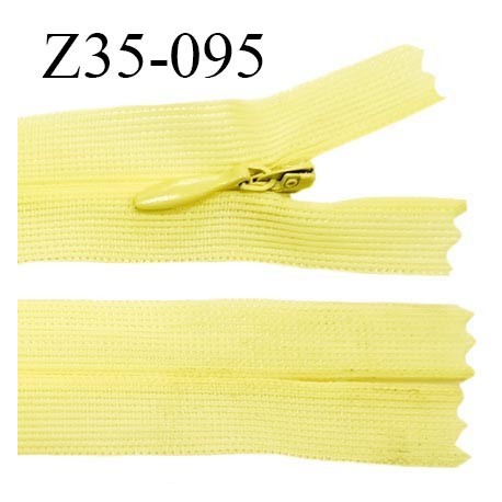 Fermeture zip 35 cm non séparable couleur jaune citron zip glissière nylon invisible prix à l'unité