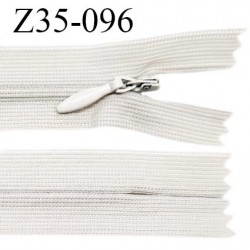 Fermeture zip 35 cm non séparable couleur gris clair zip glissière nylon invisible prix à l'unité