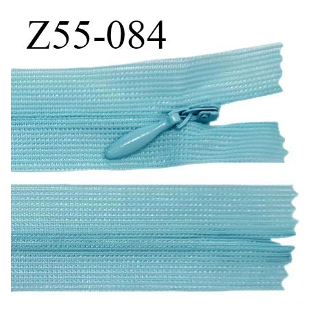 Fermeture zip 55 cm non séparable couleur bleu zip glissière nylon invisible prix à l'unité