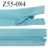 Fermeture zip 55 cm non séparable couleur bleu zip glissière nylon invisible prix à l'unité