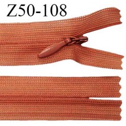 Fermeture zip 50 cm non séparable couleur rouille zip glissière nylon invisible prix à l'unité