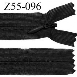 Fermeture zip 55 cm non séparable couleur noir zip glissière nylon invisible prix à l'unité