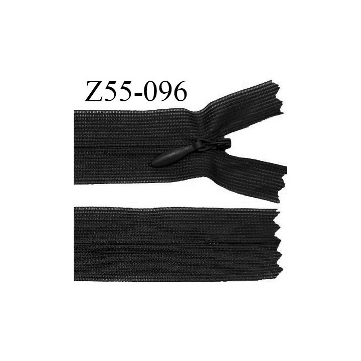 Fermeture zip 55 cm non séparable couleur noir zip glissière nylon invisible prix à l'unité