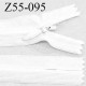 Fermeture zip 55 cm non séparable couleur blanc zip glissière nylon invisible prix à l'unité