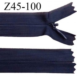 Fermeture zip 45 cm non séparable couleur bleu marine zip glissière nylon invisible prix à l'unité