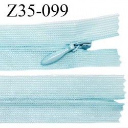 Fermeture zip 35 cm non séparable couleur bleu ciel zip glissière nylon invisible prix à l'unité