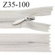 Fermeture zip 35 cm non séparable couleur gris argile zip glissière nylon invisible prix à l'unité