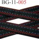 biais galon ruban couleur noir et rouge avec des liserets bleu largeur 11 mm vendu au mètre