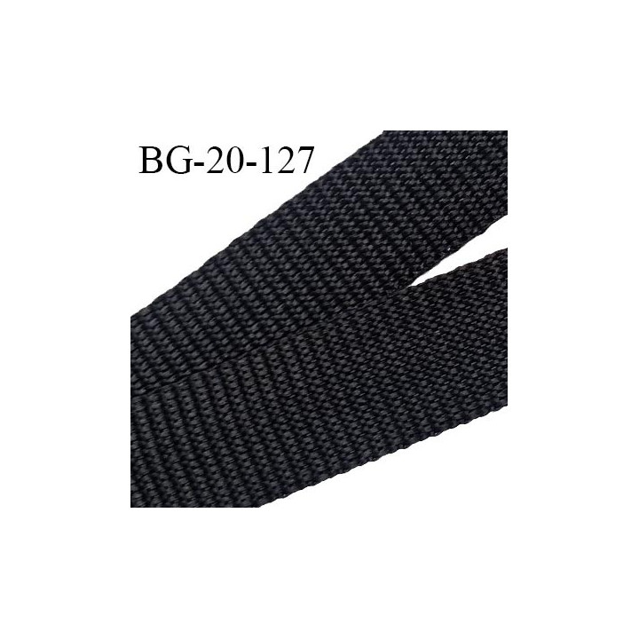 Sangle 20 mm polyamide très solide couleur noir largeur 20 mm épaisseur 1.2 mm prix au mètre