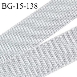 Sangle 15 mm polyamide très solide couleur gris brillant largeur 15 mm épaisseur 1.2 mm prix au mètre